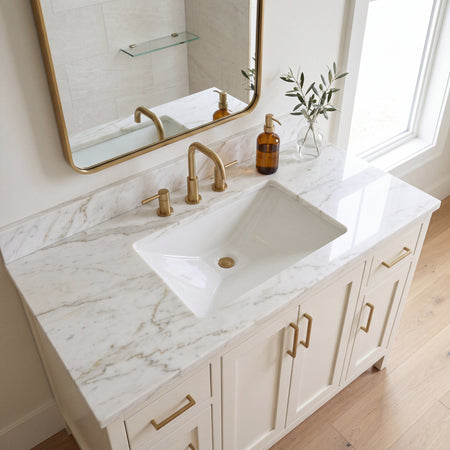 Oasis- Dorado Cotton White-Preimum 21" Porcelain Undermount Bathroom Sink 7