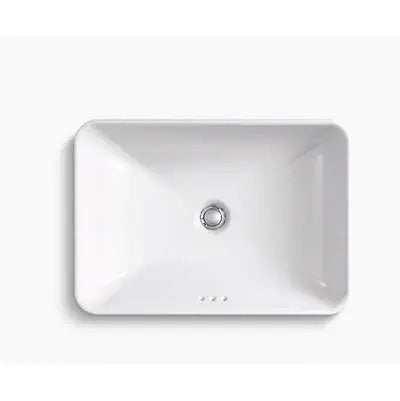 Oasis- Libra Rectangle Semi-recessed vessel w/deep basin &round edges Drop-in/vessel 22-5/8'x6-7/8'x16-1/8'White Oasis 6
