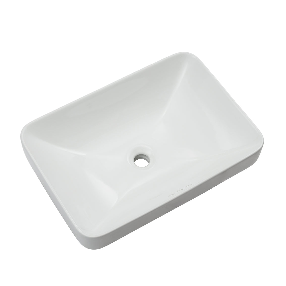Oasis- Libra Rectangle Semi-recessed vessel w/deep basin &round edges Drop-in/vessel 22-5/8'x6-7/8'x16-1/8'White 2