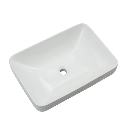 Oasis- Libra Rectangle Semi-recessed vessel w/deep basin &round edges Drop-in/vessel 22-5/8'x6-7/8'x16-1/8'White 2