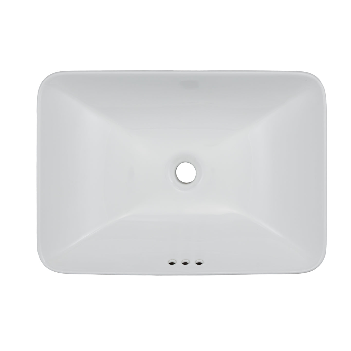 Oasis- Libra Rectangle Semi-recessed vessel w/deep basin &round edges Drop-in/vessel 22-5/8'x6-7/8'x16-1/8'White 1