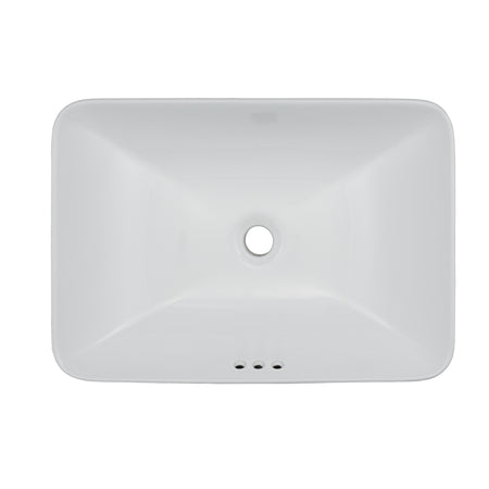 Oasis- Libra Rectangle Semi-recessed vessel w/deep basin &round edges Drop-in/vessel 22-5/8'x6-7/8'x16-1/8'White 1