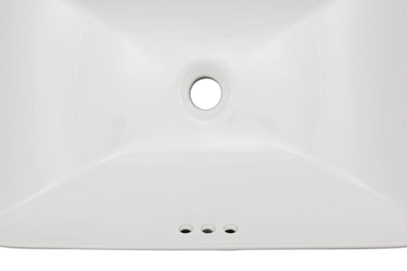 Oasis- Libra Rectangle Semi-recessed vessel w/deep basin &round edges Drop-in/vessel 22-5/8'x6-7/8'x16-1/8'White 5