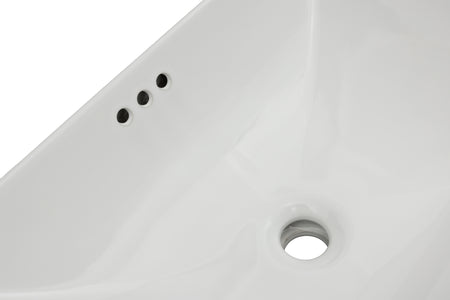 Oasis- Libra Rectangle Semi-recessed vessel w/deep basin &round edges Drop-in/vessel 22-5/8'x6-7/8'x16-1/8'White 4