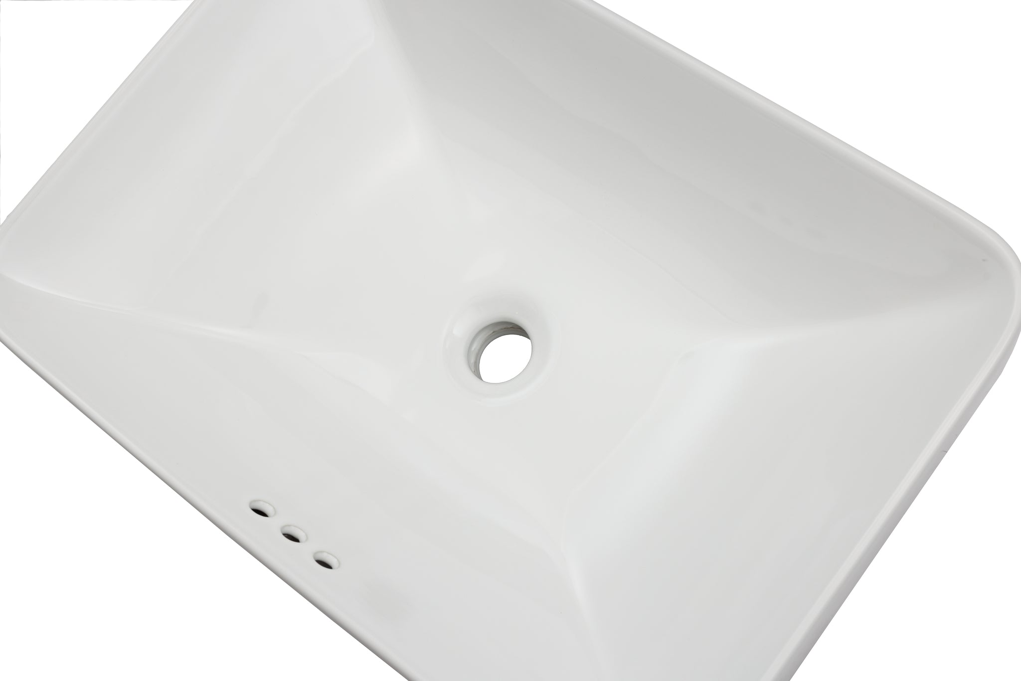 Oasis- Libra Rectangle Semi-recessed vessel w/deep basin &round edges Drop-in/vessel 22-5/8'x6-7/8'x16-1/8'White 3