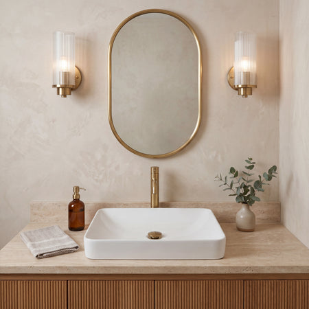 Oasis- Libra Rectangle Semi-recessed vessel w/deep basin &round edges Drop-in/vessel 22-5/8'x6-7/8'x16-1/8'White 9