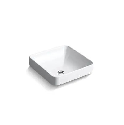 Oasis- Libra Square Semi-recessed vessel sinkdeep basin& rounded edgesDrop-in or vessel16-1/4' x 16-1/4' White Oasis 6
