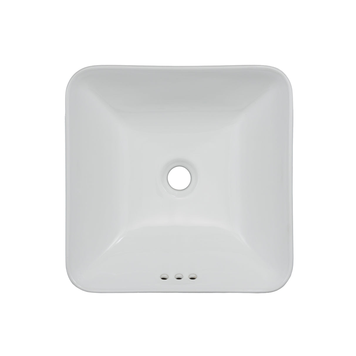 Oasis- Libra Square Semi-recessed vessel sinkdeep basin& rounded edgesDrop-in or vessel16-1/4' x 16-1/4' White 1