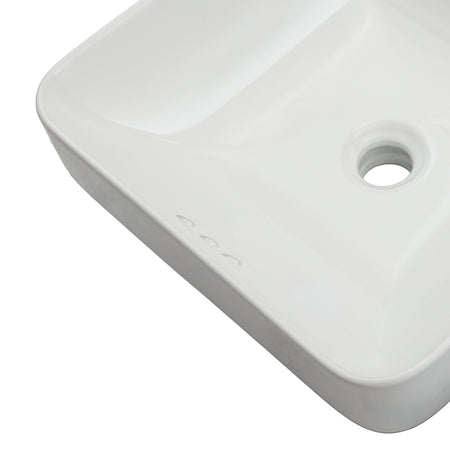 Oasis- Libra Square Semi-recessed vessel sinkdeep basin& rounded edgesDrop-in or vessel16-1/4' x 16-1/4' White 5