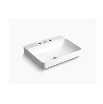 Oasis- Lynx Premium 23.25' x 18.5' x 6.75'8 in widespread faucet mounting Drop in Porcelain Vessel sink Oasis