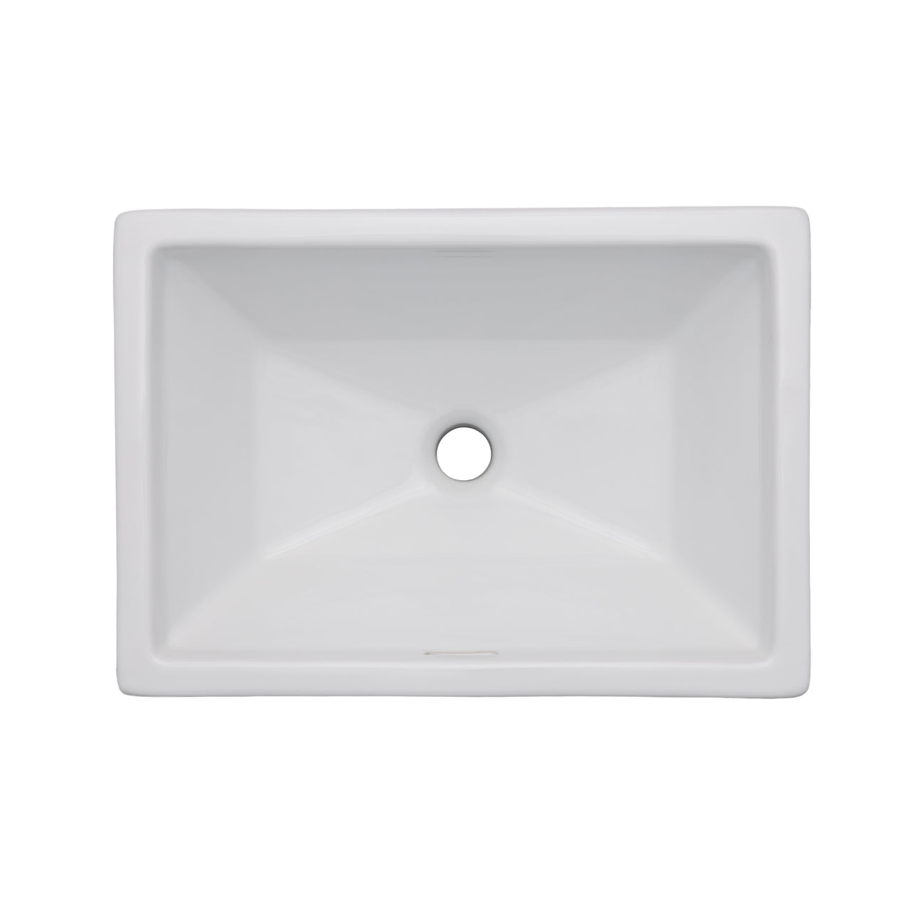 Oasis- Lyra Rectangle Porcelain UM w/decorative traditional design.Glaze White 21 3/4' x 15' x 7 3/8' 1