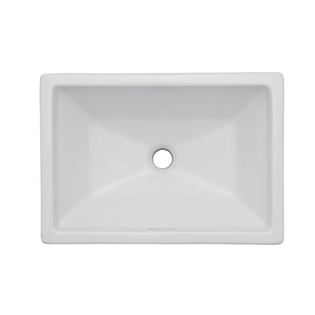 Oasis- Lyra Rectangle Porcelain UM w/decorative traditional design.Glaze White 21 3/4' x 15' x 7 3/8' 1