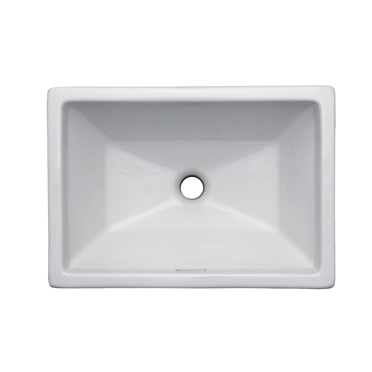 Oasis- Lyra Rectangle Porcelain UM w/decorative traditional design.Glaze White 21 3/4' x 15' x 7 3/8' 2