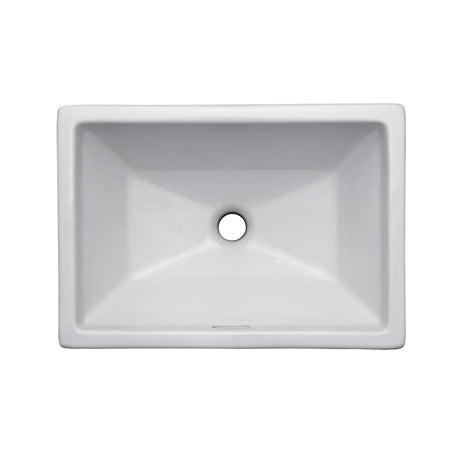 Oasis- Lyra Rectangle Porcelain UM w/decorative traditional design.Glaze White 21 3/4' x 15' x 7 3/8' 2