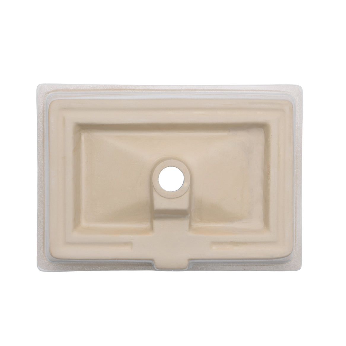 Oasis- Lyra Rectangle Porcelain UM w/decorative traditional design.Glaze White 21 3/4' x 15' x 7 3/8' 9