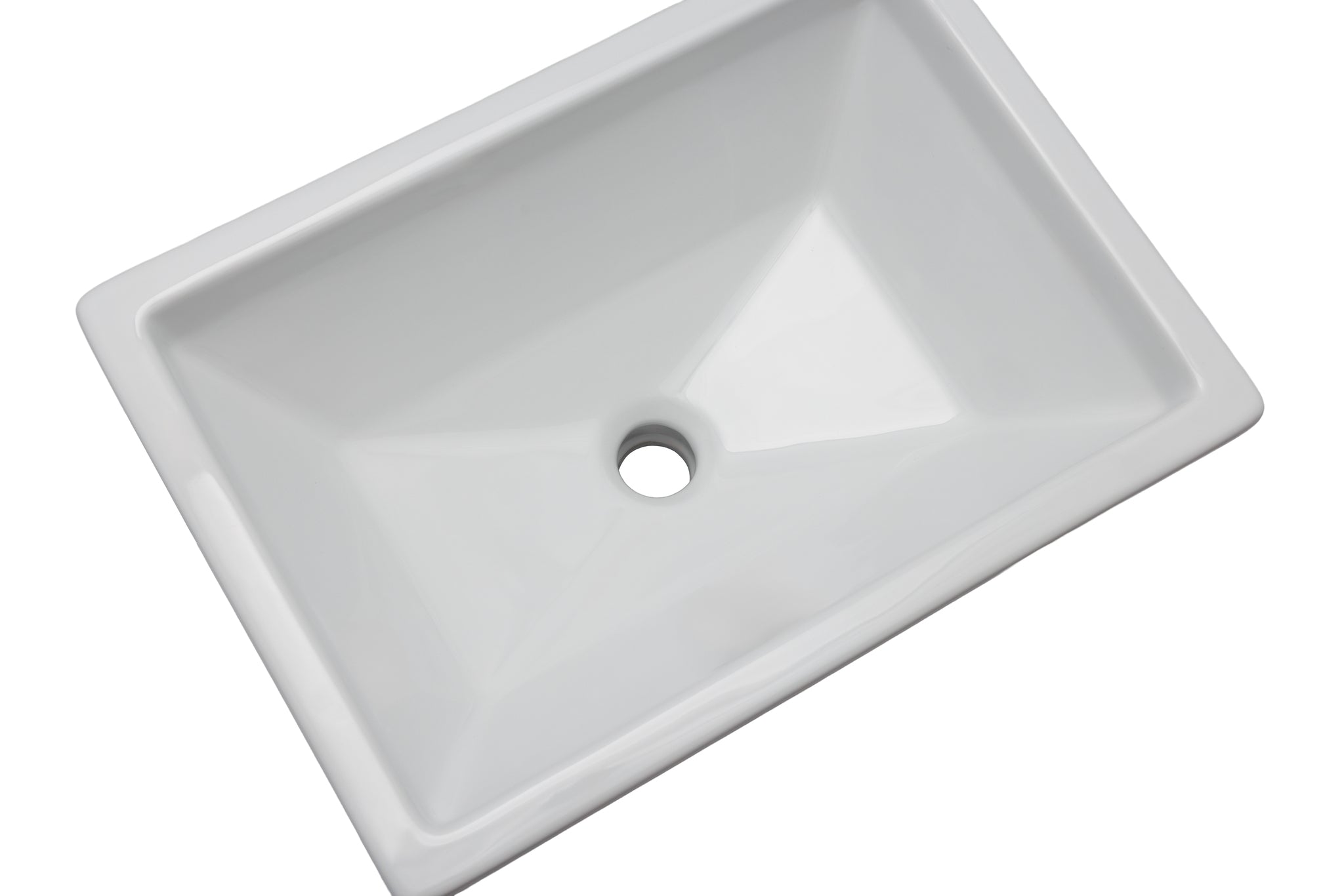 Oasis- Lyra Rectangle Porcelain UM w/decorative traditional design.Glaze White 21 3/4' x 15' x 7 3/8' 3
