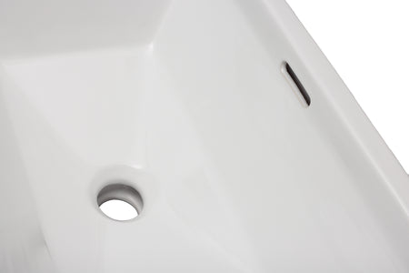 Oasis- Lyra Rectangle Porcelain UM w/decorative traditional design.Glaze White 21 3/4' x 15' x 7 3/8' 5