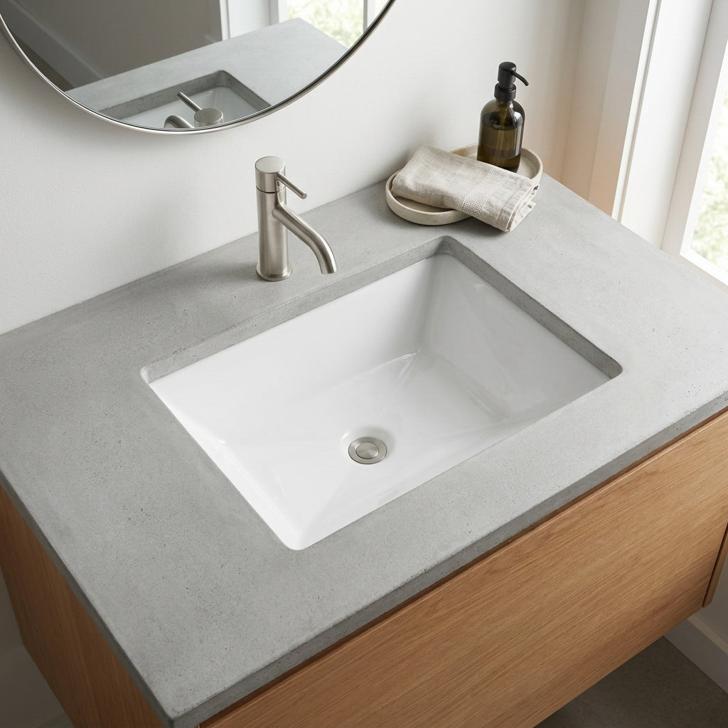 Oasis- Lyra Rectangle Porcelain UM w/decorative traditional design.Glaze White 21 3/4' x 15' x 7 3/8' 10