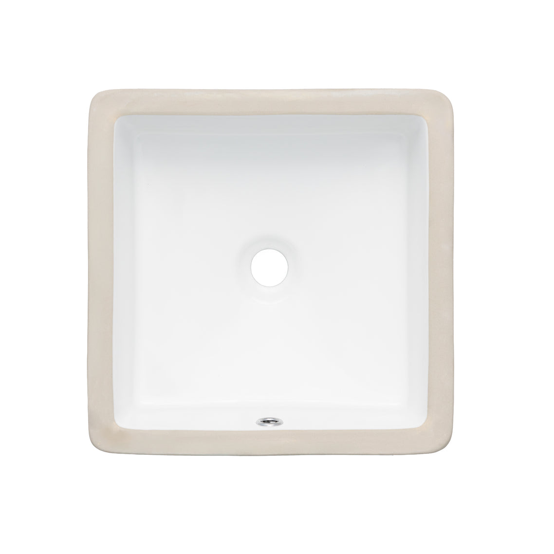 Oasis- Modern Rectangle square UM sink 15 3/4x15 3/4x 6.75 Glaze White Grate NOT included 1