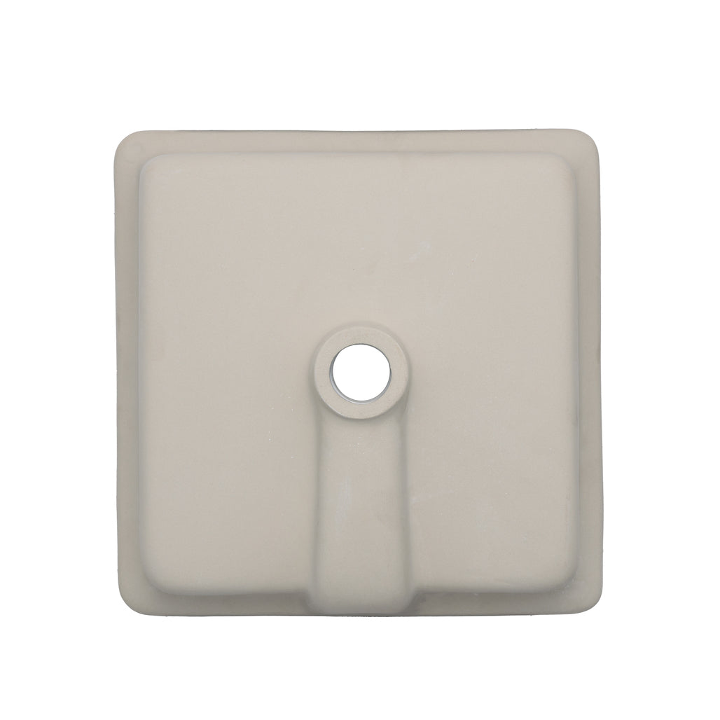 Oasis- Modern Rectangle square UM sink 15 3/4x15 3/4x 6.75 Glaze White Grate NOT included 3