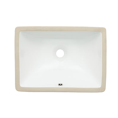Oasis- Phoenix Specialty Small White Vitreous China Rectangle lav Sink 17.75x13x7.8 O.D. 16x11.25 I.D. Front overflow 1