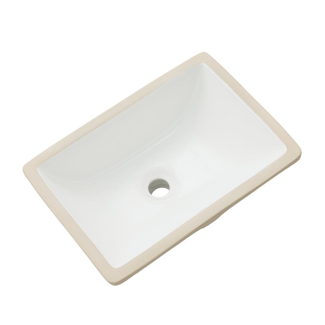 Oasis- Phoenix Specialty Small White Vitreous China Rectangle lav Sink 17.75x13x7.8 O.D. 16x11.25 I.D. Front overflow 2