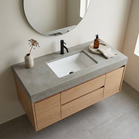 Oasis Tideway MD-WH-G white fully glazed rectangular vitreous china sink with dimensions 19.75x15.5x6.5 inches, top view
