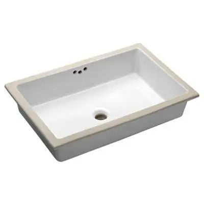 Oasis Tideway MD-WH-G white fully glazed rectangular vitreous china sink with 19.75x15.5x6.5 inches dimensions and oval drain opening