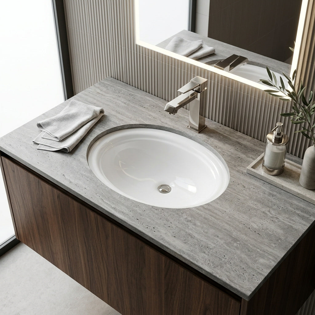 Oasis- Watercourse WH Decorative UM Vitreous China Sink 20x16.25x8 OD 18.25x14.25 ID 5