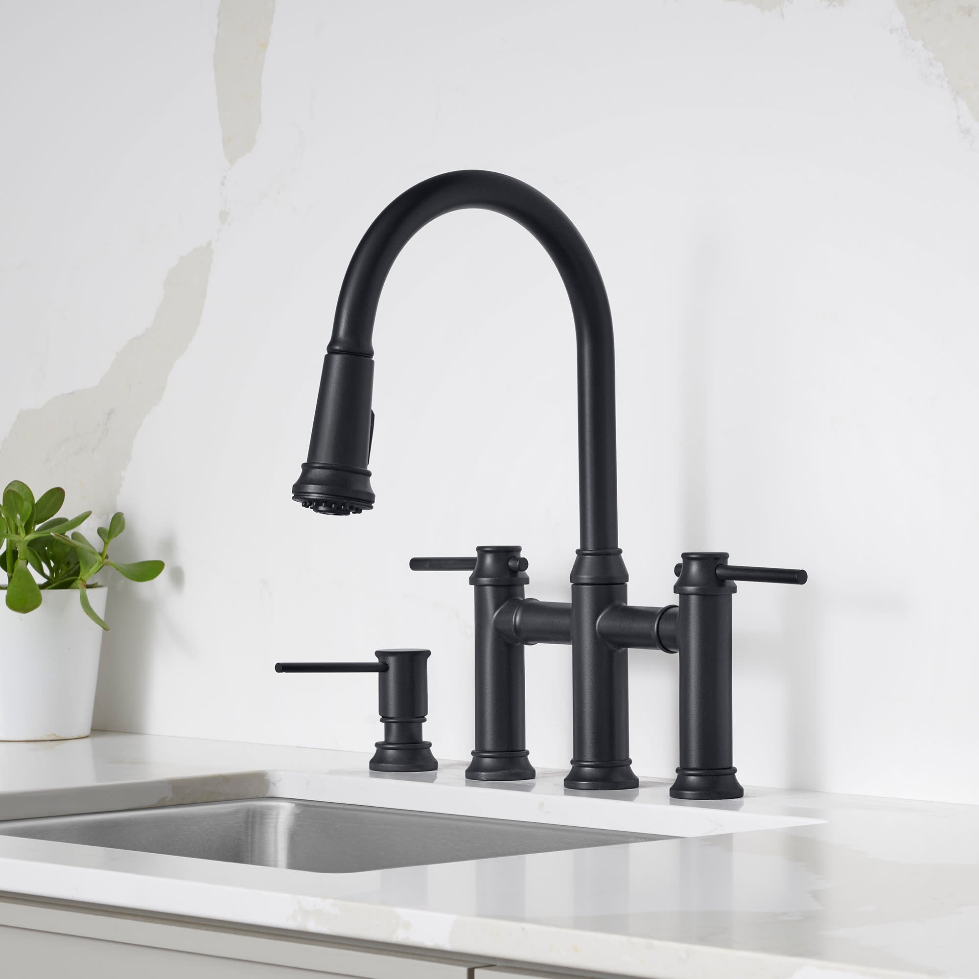 Blanco Empressa Pull-Down Bridge Kitchen Faucet 9