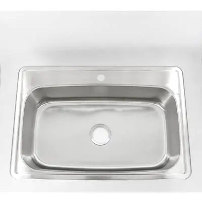 Presidential- Cleveland 1 Hole Self-Rimming large single bowl kitchen siink 33x22x8 w/1 faucet hole Presidential