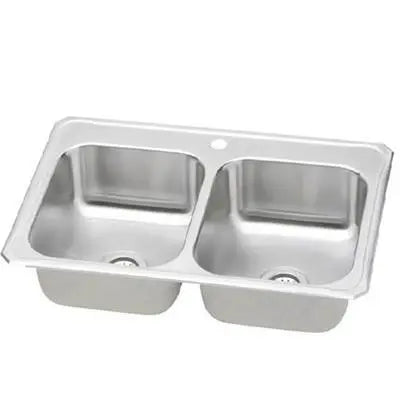 Presidential- Pierce ADA Self-Rimming Double Bowl Kitchen Sink 33' x 22' x 8' 18G
