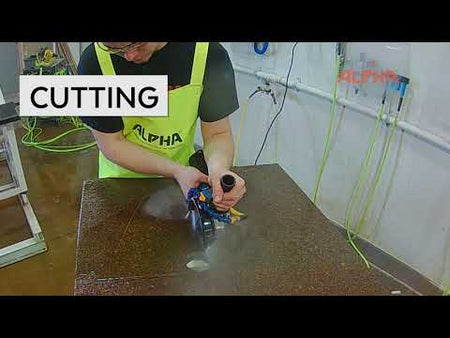 video shows Alpha Tools Wet Blade Cutting Kit 5" 110V