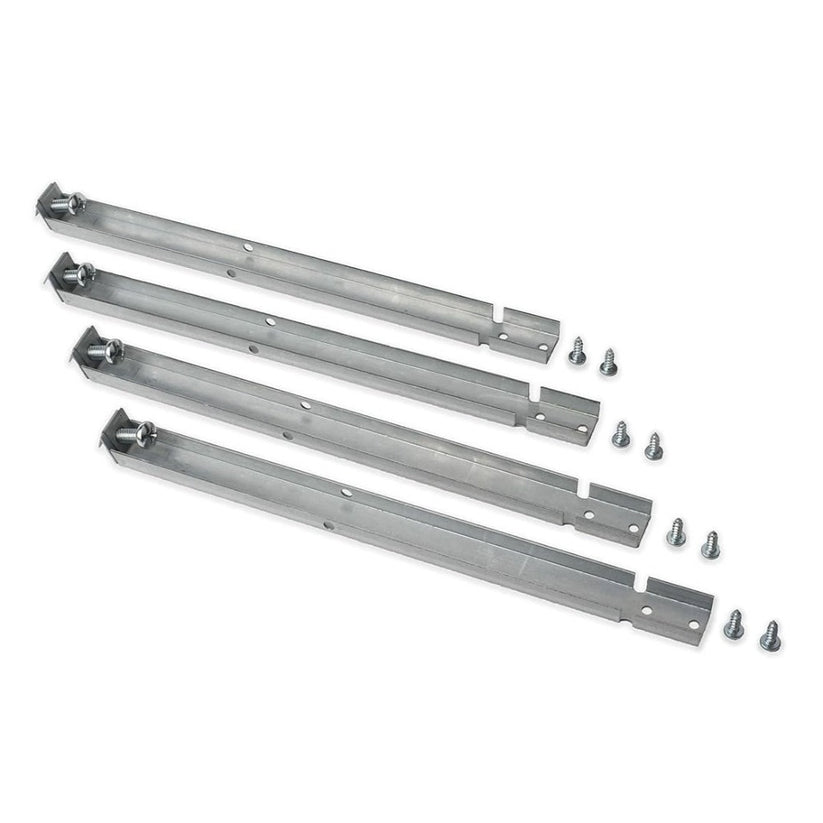 Sinkits low clearance brackets in box of 72 pairs, durable metal mounting brackets for secure installation.