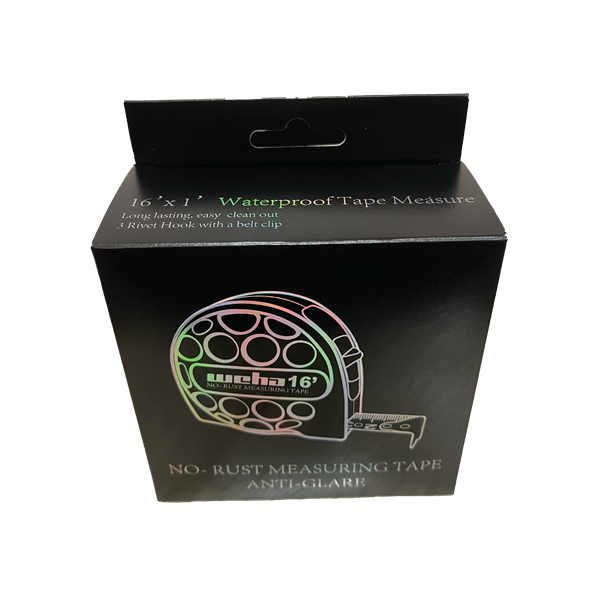 Weha 16ft stainless steel waterproof tape measure with a 1-inch wide tape, shown extended with measurement markings visible.