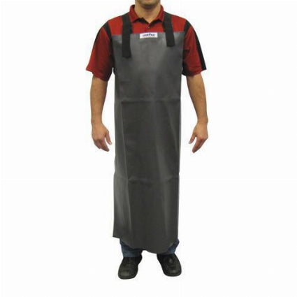 Weha grey apron with adjustable straps and pockets, made of durable fabric, designed for professional craftsmanship and workshops.