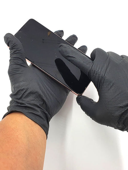 Xpeed GK Nitrile gloves in large size, showing a pair of durable, powder-free blue nitrile gloves with textured fingertips.