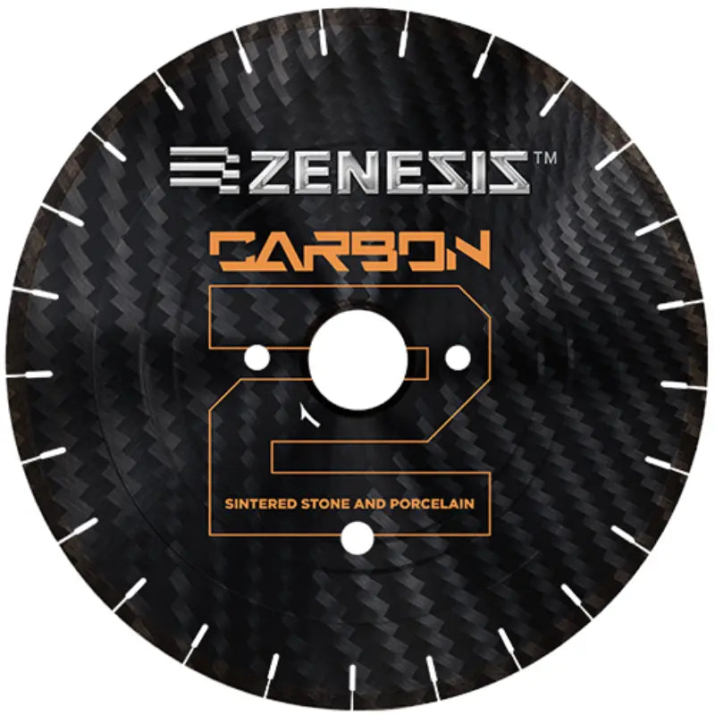 Zenesis Carbon II Diamond Bridge Saw Blade, 14 to 18 inches, used for cutting stone and tile with precision.