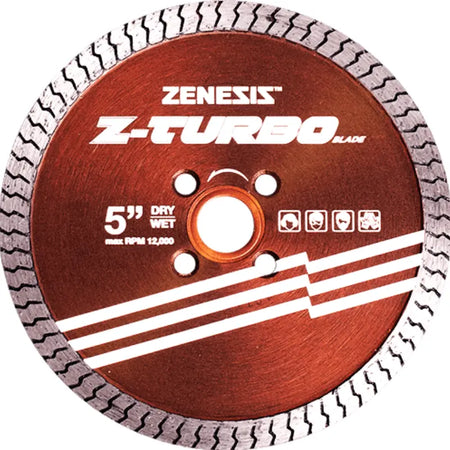 Zenesis Z Turbo Diamond Blade 4.5 to 10 inches, circular cutting tool for masonry and stone cutting.
