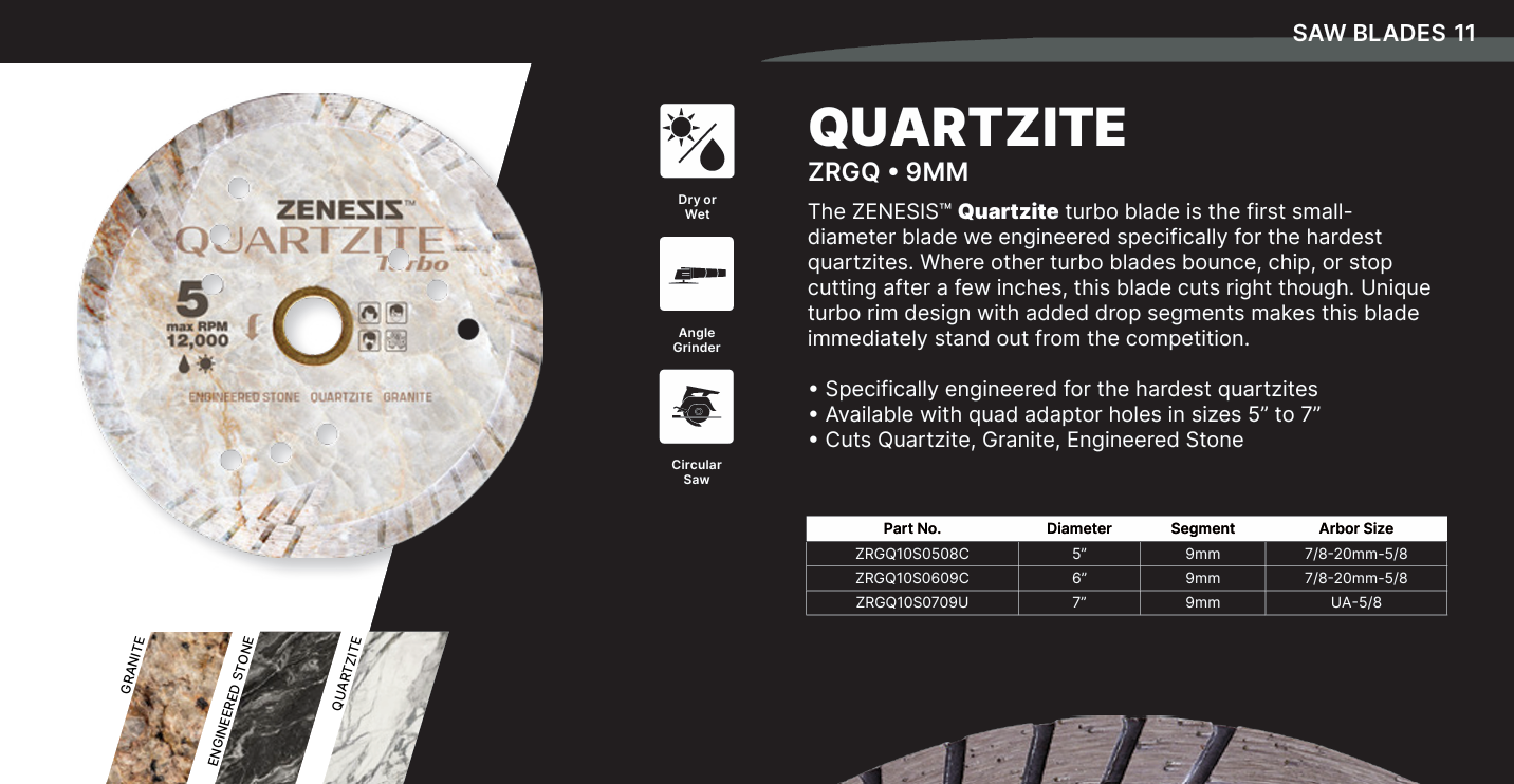 ZENESIS™ Small Quartzite Turbo Blade 1