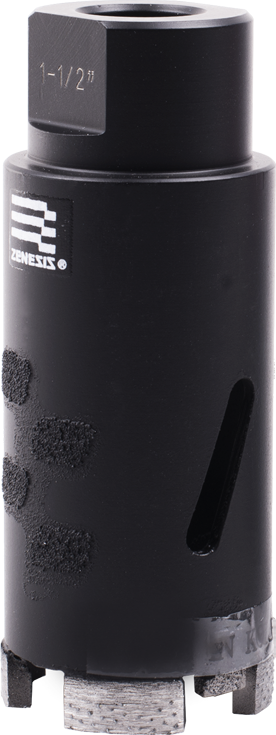 Zenesis Black Core Bit in 1-3/8 to 3-inch size, durable drill bit for core drilling applications. 5